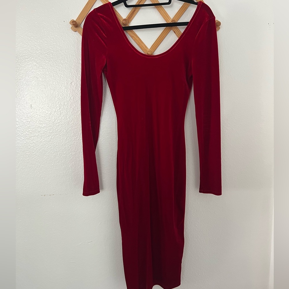 velvet midi dress